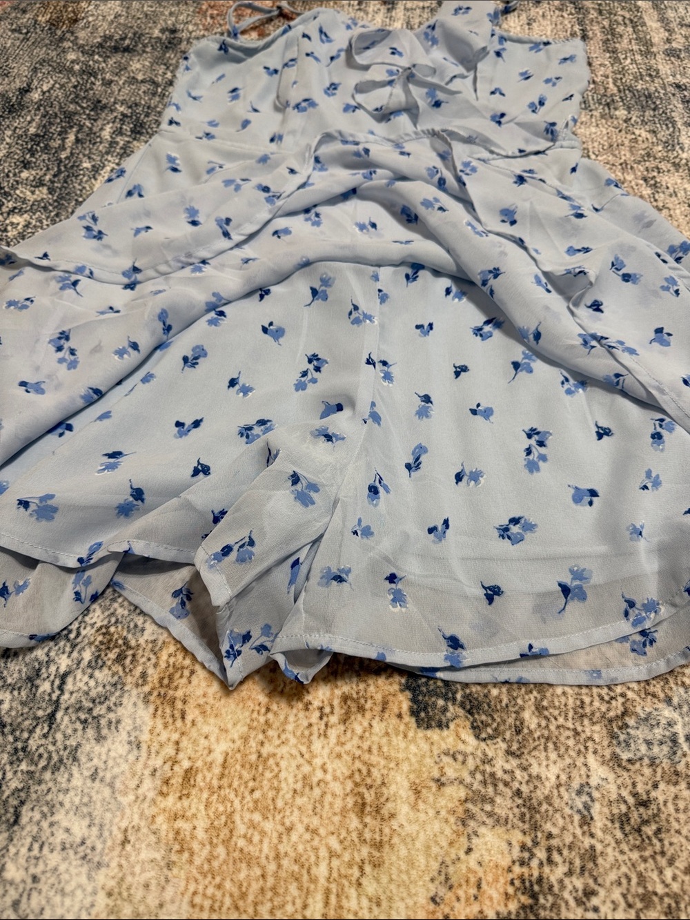 Jopna Light Blue Floral Ruffle Sundress Shorts - Picture 2 of 4